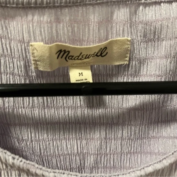 💌Free shipping! Madewell Shirred Crewneck Crop Top - Medium - Dusty Lavender - Picture 6 of 8